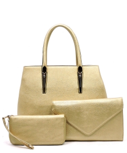 3-in-1 Top Handle Handbag Set AD2678 GOLD